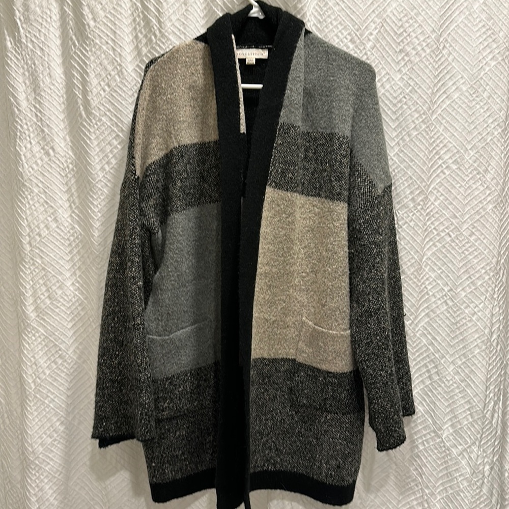 Colorblock sweater jacket